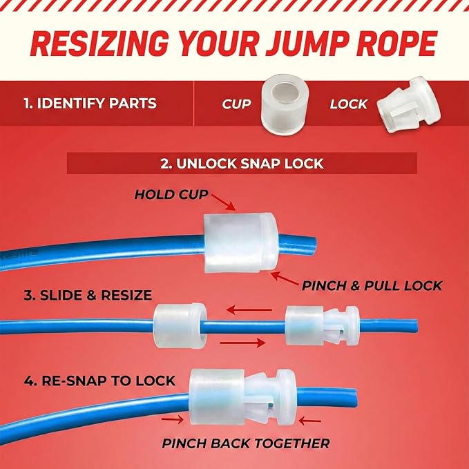 Elite Jumps 6mm PVC Jump Rope, Adjustable Skipping Rope | Non-kinking PVC cord. Unbreakable handles. Smooth rotation. For cardio and boxing.