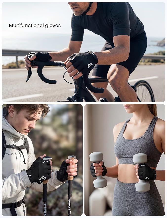 Lamicall Bike Gloves for Men Women - [Anti-Slip Shock-Absorbing Pad] Workout Gloves, Breathable Materials, Cycling Gloves for Bicycle, Gym, Motorcycle, Hiking, Indoor & Outdoor Sports