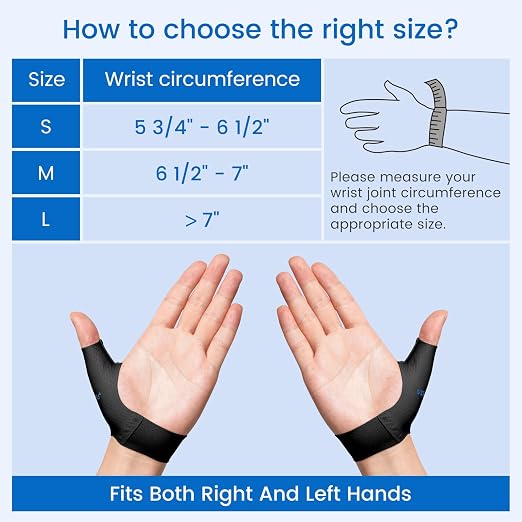 VELPEAU Elastic Thumb Wrist Support Brace (Pack of 2), Splashproof Compression Sleeve for Arthritis Pain, Tendonitis, Sprains, Sports, Splint Liner, Fits Left & Right Hands (Short Version - Black, Medium)