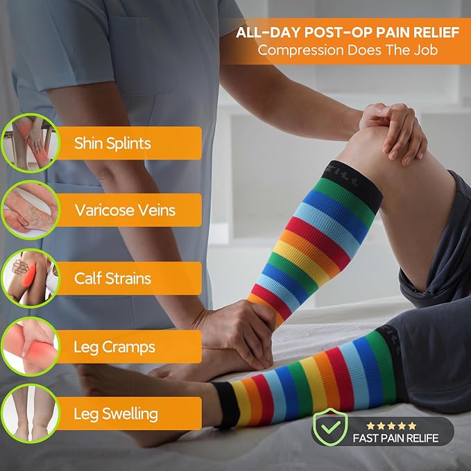 NEWZILL Compression Calf Sleeves (20-30mmHg) for Men & Women Perfect Option to Compression Socks for Running Travel Nursing