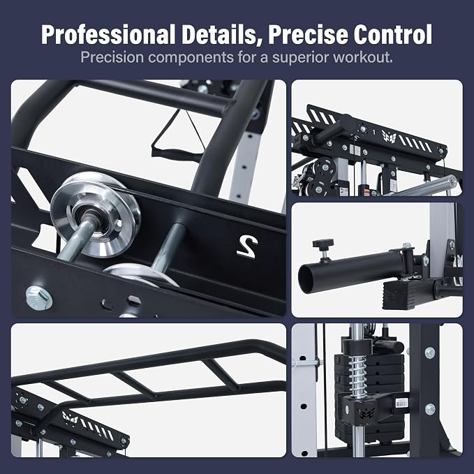 Major Fitness Drone MAX V Smith Machine with Weight Stacks, All-in-One Home Gym Squat Rack--2500LB Capacity, Dual LAT Pull-Down Systems & Cable Crossover Machine, Heavy-Duty Full-Body Workout Machine