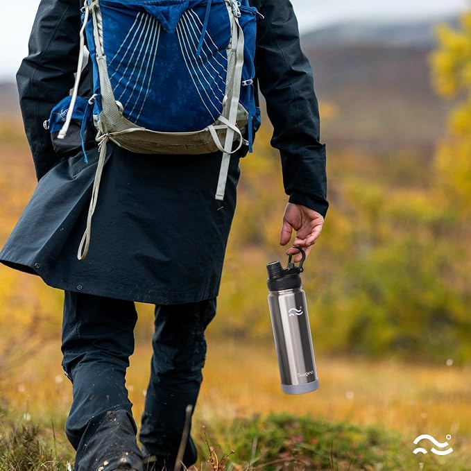 Swigina Insulated Water Bottle with Boot (Keep 36hrs Cold) BPA Free, 24 oz
