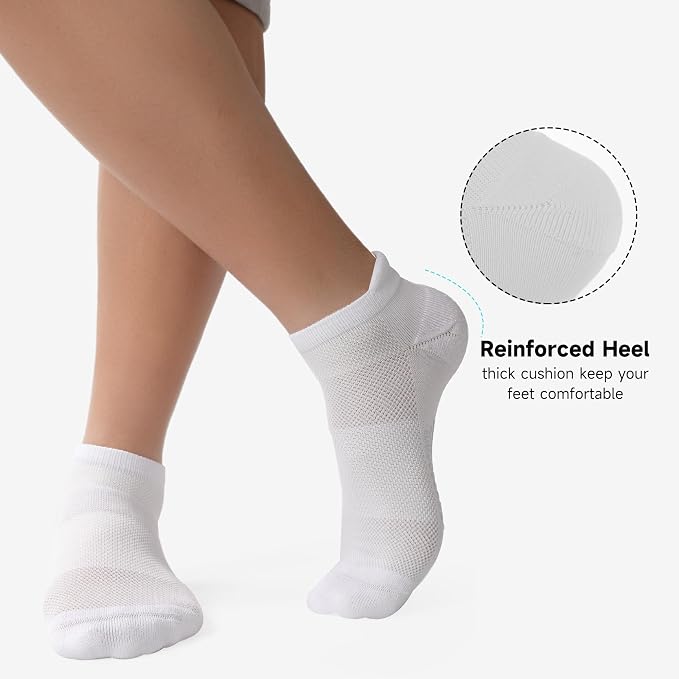 BAMBOO COOL Men's Ankle Socks Moisture Wicking Breathable Odor Control Athletic Cushioned Running Socks Arch Support 8 Pack
