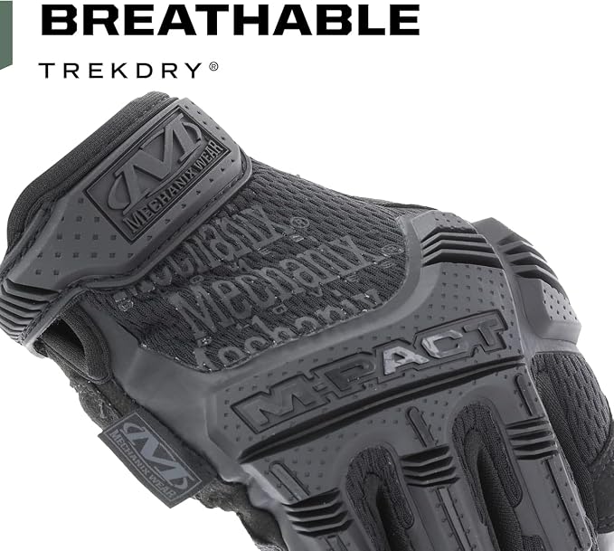 Mechanix Wear M-Pact Fingerless Tactical Gloves Covert Black, Medium | Fingerless Tactical Gloves with Impact Protection, Vibration Absorption & Heavy-Duty Machine Washable Construction