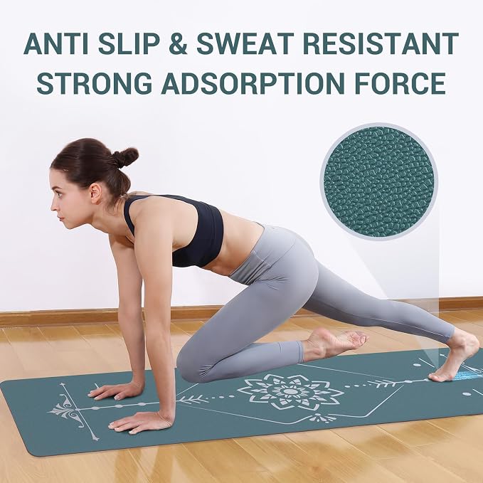 Avoalre Yoga Mat Foldable - Textured Non Slip Exercise Mat -Travel Lightweight Hot Yoga Mat with Carry Bag for Pilates & Home Workouts (72" L x 32" W x 3mm Thick)