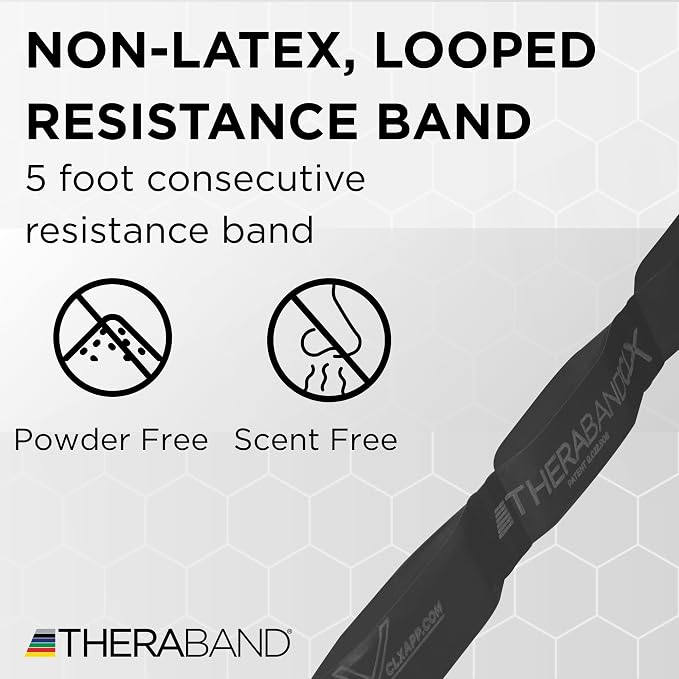 THERABAND CLX Resistance Band with Loops, 5-Foot Band