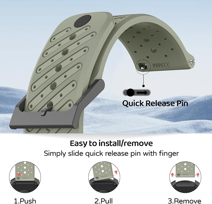 Watch Band for Suunto Race 2/Vertical 2/Run/S/9 Peak/Pro/5 Peak | Soft Silicone 22mm Replacement Bands for Vertical/Race/9 Peak Pro