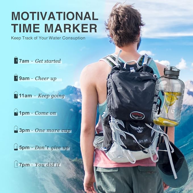 3l Goal Large Water Bottle with Handle (1 PC) | BPA Free Leakproof Motivational Big Sports Capacity Drink Jug