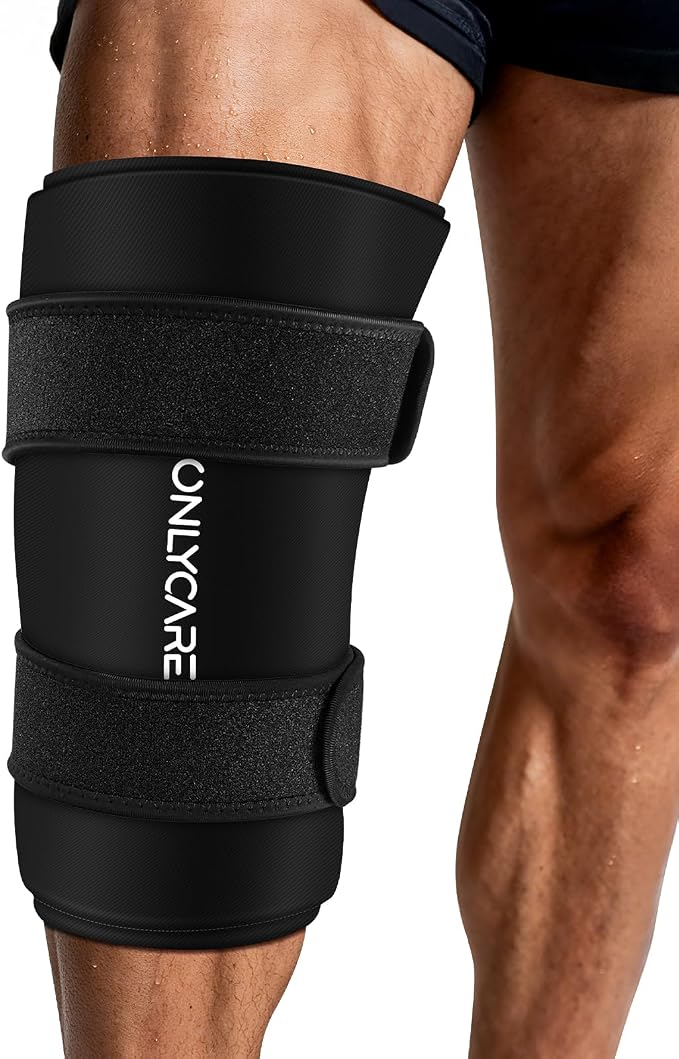 Knee Ice Pack, ONLYCARE Soothing Knee Compression Sleeve for Injuries, Upgraded Gel Cold Wrap, Hot & Cold Therapy, Reusable for Meniscus, Arthritis, ACL, MCL Pain Relief, Injury Recovery (S)