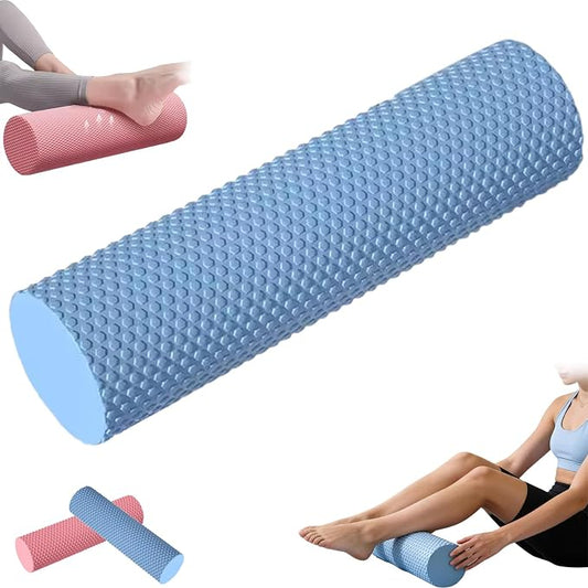 12 Inch EVA Foam Roller for Back, Yoga & Balance Exercises – High-Density Massage Roller for Pain Relief, Fitness Recovery Balance Exercises, High-Density (Blue)