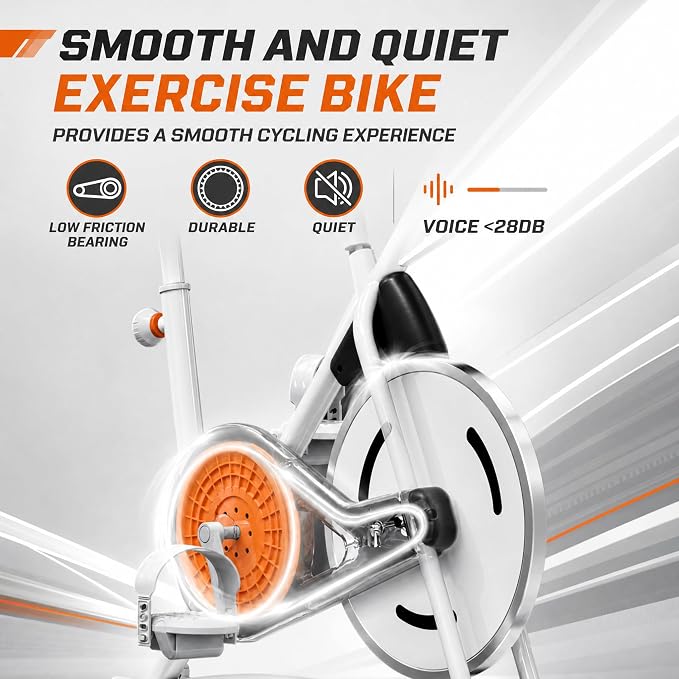 HOELLL Exercise Bike Stationary Bikes for Home Compact Indoor Cycling Bike | with Tablet Mount, with Exclusive Heart Rate Sensor and APP Sync, with Continuously Variable Resistance, Black&White&Red