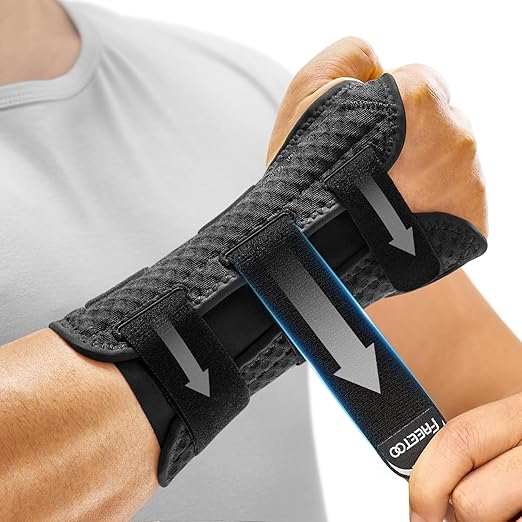 FREETOO Reversible Carpal Tunnel Wrist Brace Night Support Left Right Hand | Wrist Splint Support for Carpal Tunnel,Tendonitis,Sprain,Arthritis.Hand Brace for Sleeping,Work,Typing.Breathable,Adjustable