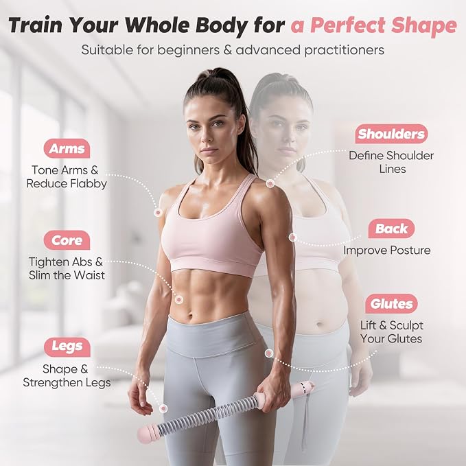 KUZARO Upgrade Weighted Ropeless Battle Ropes for Women, Quiet Adjustable Cordless Battle Ropes for Home Gym HIIT Cardio & Strength Training, Portable Exercise Rope for Arm & Core, Apartment Gear
