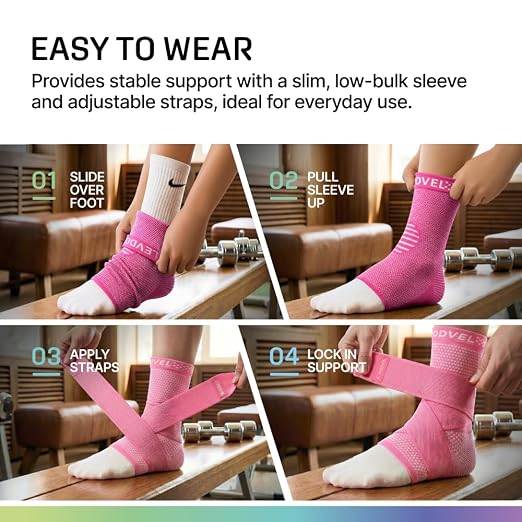 Modvel Foot & Ankle Brace Socks with Adjustable Support Strap – Compression Sleeve for Sprained Ankle, Plantar Fasciitis Relief Tendonitis & Arthritis, Stabilizing Foot & Ankle Support for Women & Men