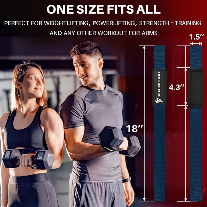 TECEUM Neoprene Padded Cotton Lifting Straps for Weightlifting, 1 Pair