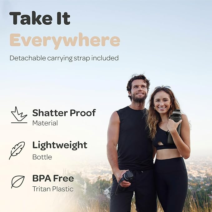 Hydracy Motivational Water Bottle with Time Marker & Fruit Infuser 32 oz | BPA-Free Tritan, Leakproof Flip-Top Lid,No-Sweat Sleeve,Carry Strap,Daily Intake Tracking for Gym,Sports,Outdoors