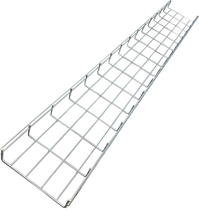 Kable Kontrol Cable Tray- 5 Feet Long - 8" Width, 4” Depth – Wire Mesh Tray Cable Management Rack Cords Organizer Cable Basket, Zinc Plated Steel NEC Approved for Network, Fiber Optic, Cabling