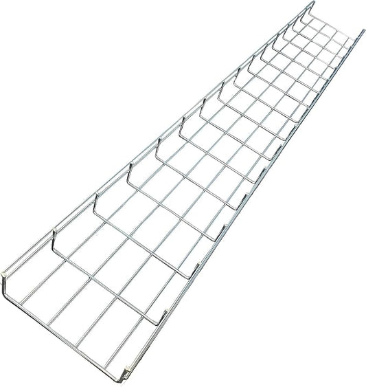 Kable Kontrol Cable Tray- 5 Feet Long - 8" Width, 4” Depth – Wire Mesh Tray Cable Management Rack Cords Organizer Cable Basket, Zinc Plated Steel NEC Approved for Network, Fiber Optic, Cabling