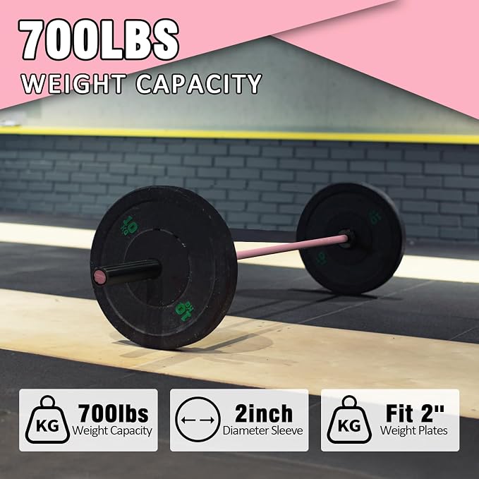 PROOFGOLD 6.6ft Olympic Barbell Bar,35Lb(15kg) Womens Barbell,Bench Press Bar for Squats and Deadlifts,2 Inch Olympic Weight Bar for Home Gym,500LB/700LB