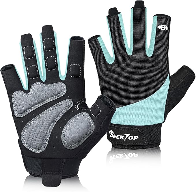 Seektop Padded Workout Gloves for Men & Women: Excellent Grip Gym Gloves | Breathable Lightweight, with Full Palm Protection,Gym Weight Lifting for Fitness, Training