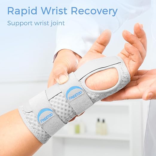 FREETOO Reversible Carpal Tunnel Wrist Brace Night Support Left Right Hand | Wrist Splint Support for Carpal Tunnel,Tendonitis,Sprain,Arthritis.Hand Brace for Sleeping,Work,Typing.Breathable,Adjustable