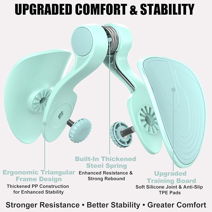 Pelvic Floor Exercise Devices 35lb Resistance Kegel Thigh Trainer with Band | Pelvic Floor Muscle Training, Inner Thigh Exerciser, Postpartum Recovery Support for Women, Suitable for Women and Men