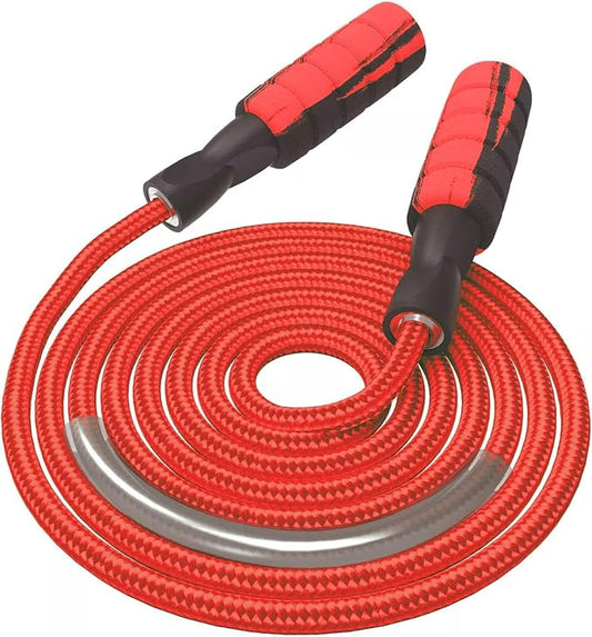 Jump Rope Cotton Adjustable Skipping Weighted jumprope for Women，Adult and Children Athletic Fitness Exercise Jumping Rope (Pink)