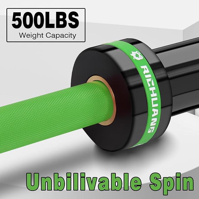 7ft Olympic Barbell 28mm 45lb – 500/700/1000LB Bar for Home Gym | Ceramic coated steel. Smooth spinning sleeves. Fits 2" plates. For snatch, clean and jerk, squats, deadlifts, bench press.