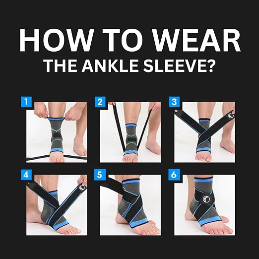 Ankle Compression Sleeve & Ankle Brace for Plantar Fasciitis Relief | Breathable arch support with adjustable straps for women & men; an Achilles tendonitis brace for running and work - 1 sleeve