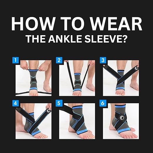 Ankle Compression Sleeve & Ankle Brace for Plantar Fasciitis Relief | Breathable arch support with adjustable straps for women & men; an Achilles tendonitis brace for running and work - 1 sleeve