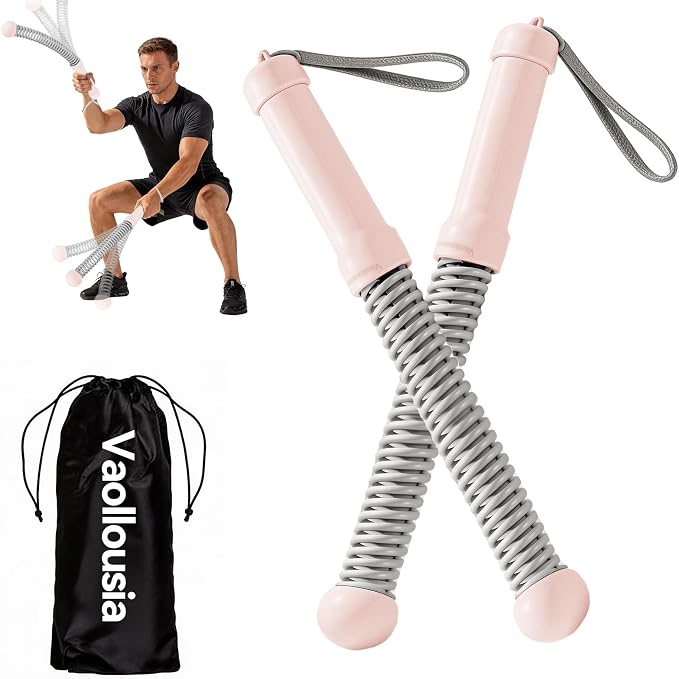 Weighted Ropeless Battle Ropes for Home Gym&Travel - 2 Pack Cordless Portable Battle Ropes, Exercise Rope Sticks for HIIT, Strength & Cardio, Fitness Enthusiasts and Athletes