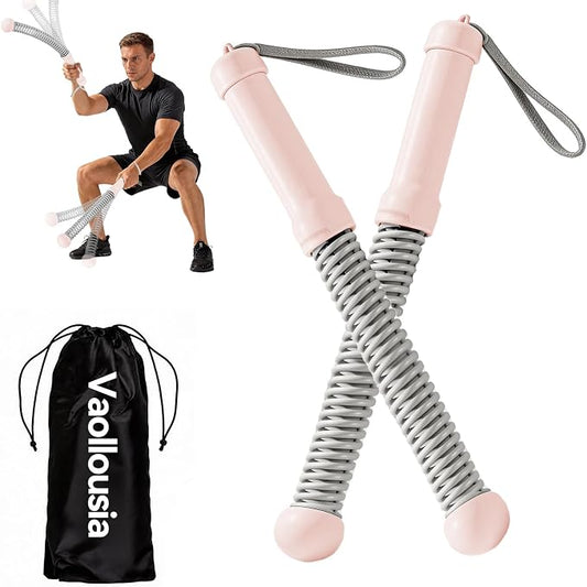 Weighted Ropeless Battle Ropes for Home Gym&Travel - 2 Pack Cordless Portable Battle Ropes, Exercise Rope Sticks for HIIT, Strength & Cardio, Fitness Enthusiasts and Athletes