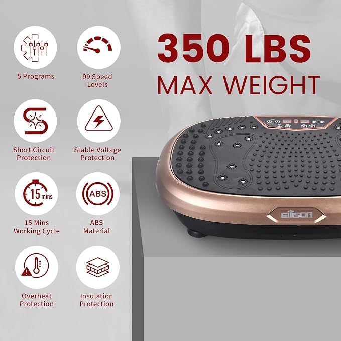 FitMaxx 3D XL Vibration Plate Exercise Machine - Whole Body Workout Vibration Platform w/Loop Bands - Lymphatic Drainage Machine for Weight Loss, Shaping, Recovery
