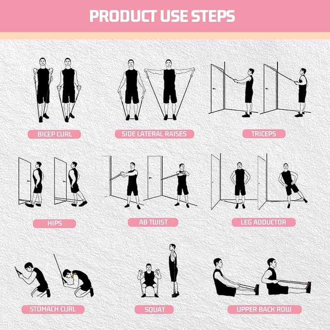 VEICK 10-150LBS Resistance Bands with Handles, Ankle Straps, Door Anchor | Accredited Lab Certified, 100% Natural Latex, Versatile for Yoga, Pilates, Strength, Home Gym