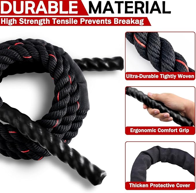 Weighted Jump Rope for Men Women, 1.5lb 2.8lb Jumping Ropes for Fitness | Adult Skipping Rope for Home Gym Exercise, Improve Strength and Building Muscle Workout Equipment