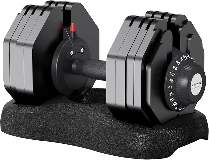 ATIVAFIT Adjustable Dumbbells Set, 5–88LB Quick Adjust Free Weights with Double Safety Lock & Anti-Slip Steel Handle, Space Saving Home Gym Equipment for Full Body Strength Training