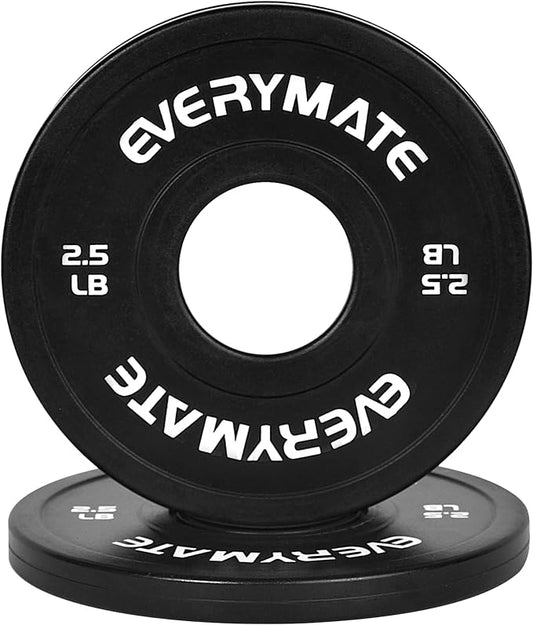 EVERYMATE Change Weight Plates 1.25LB 2.5LB 5LB Set Fractional Olympic Bumper Plates for Cross Training Steel Insert Strength Training