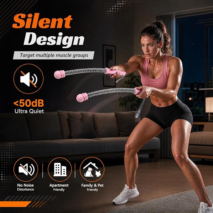 UBeesize Weighted Ropeless Battle Rope Fitness Kit with Gloves & Bag | Cordless Battle Ropes for Home Gym with Poster, 3 Adjustable Weight Rings, Portable Workout Equipment for Core Strength