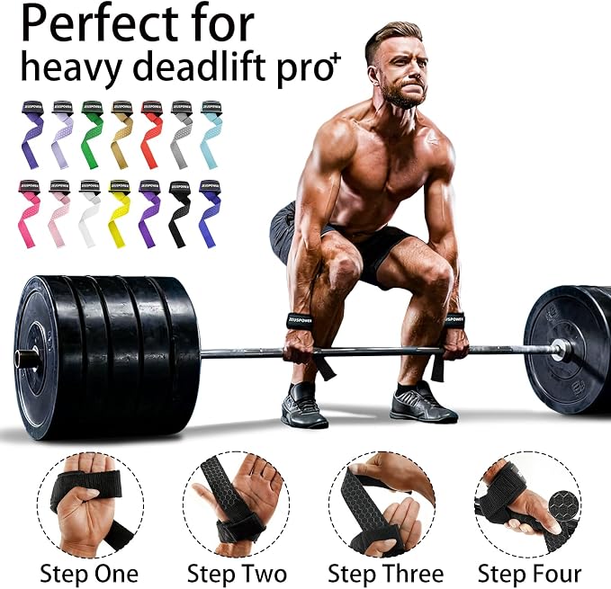 Lifting Straps Wrist Straps for Weightlifting Gym Straps Weight Lifting Deadlift Workout Women Men Dumbbell Straps for Hand RDL Strap Exercise Straps Dead Lift Cotton Neoprene Padded Zeus Power