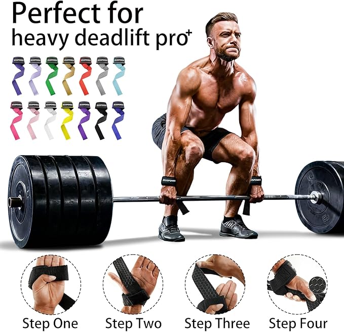 Lifting Straps Wrist Straps for Weightlifting Gym Straps Weight Lifting Deadlift Workout Women Men Dumbbell Straps for Hand RDL Strap Exercise Straps Dead Lift Cotton Neoprene Padded Zeus Power