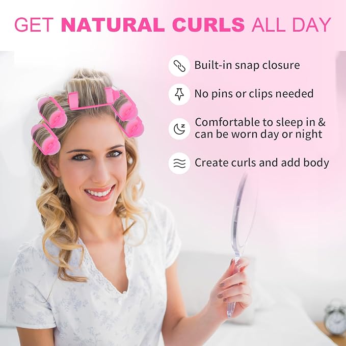 60 Pieces Foam Sponge Hair Rollers - Hair Styling Curlers for Hair Curls (2.8x0.79inch, Pink)