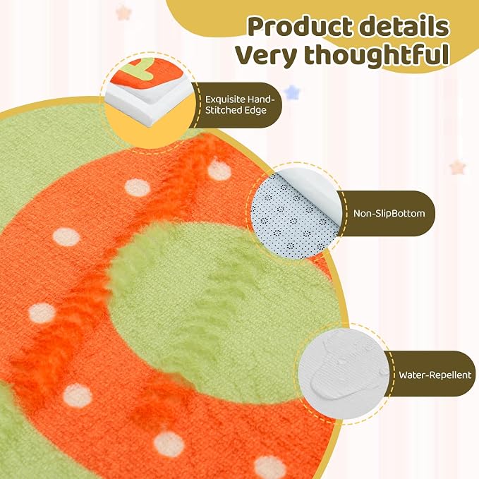 Baby Play Mat for Floor, 74'' x 50'' Thicken Foam Soft Padded Playmat for Tummy Time, Playpen Mat for Toddlers Infant Kids, Water-Repellent Coral Velvet, Non-Slip Bottom Safe for Crawling (Animal)