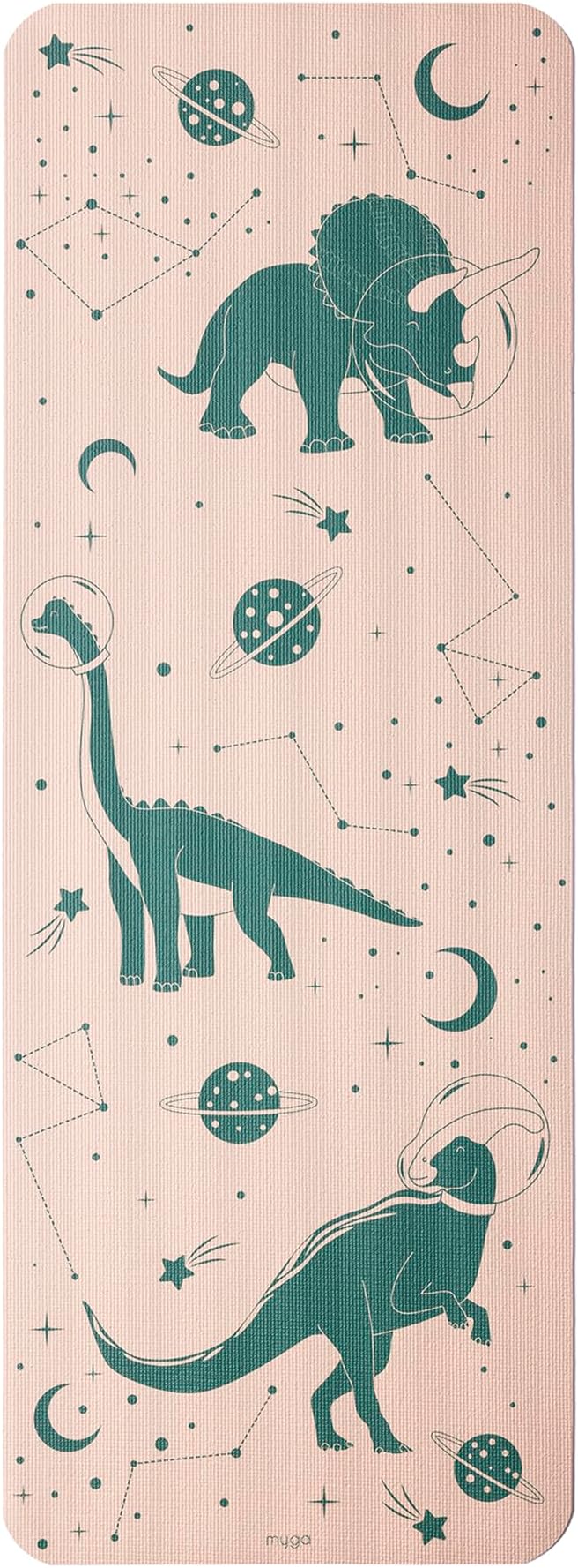 Myga Silk Print Kids Yoga Mat,Non-Slip Yoga Mat for Childrens Exercise, Fitness, Yoga and Mindfulness Lightweight, Easy Clean Play Mat for Girls and Boys