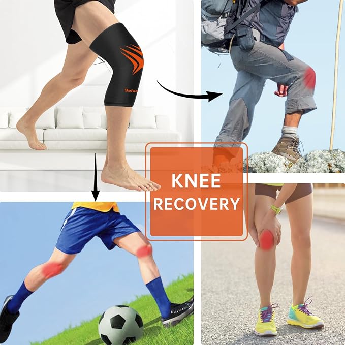 Extended Leg Knee Ice Pack Wrap Sleeve for Knees Injuries Reusable 2 Pack | Gel Freeze Knees Brace for Swelling, Replacement Surgery, Cold Compress Therapy for Arthritis, Meniscus Tear and ACL Gift