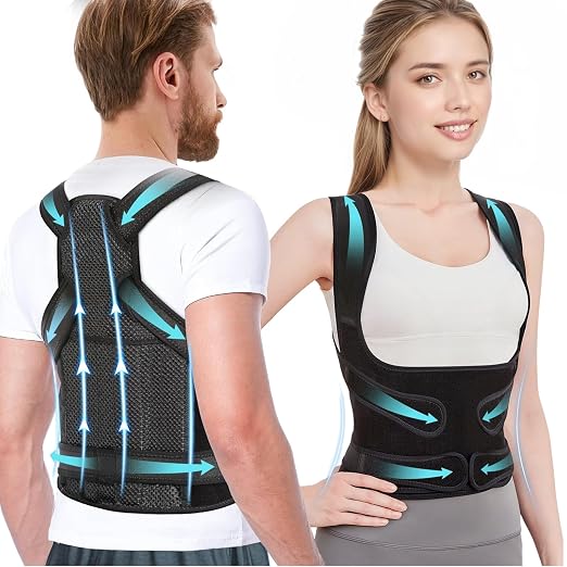 Posture Corrector for Women/Men Adjustable Full Back Brace Support | Upper & Lower Back for slouching,breathable&Lightweight,Back Pain Relief,Shoulder Straightener