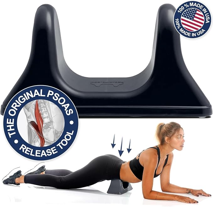 PSO-RITE Psoas Muscle Release Tool – Made in USA, Patented Deep Tissue Massage Device for Your Back, Hip Flexor & Trigger Point Relief, Night Black