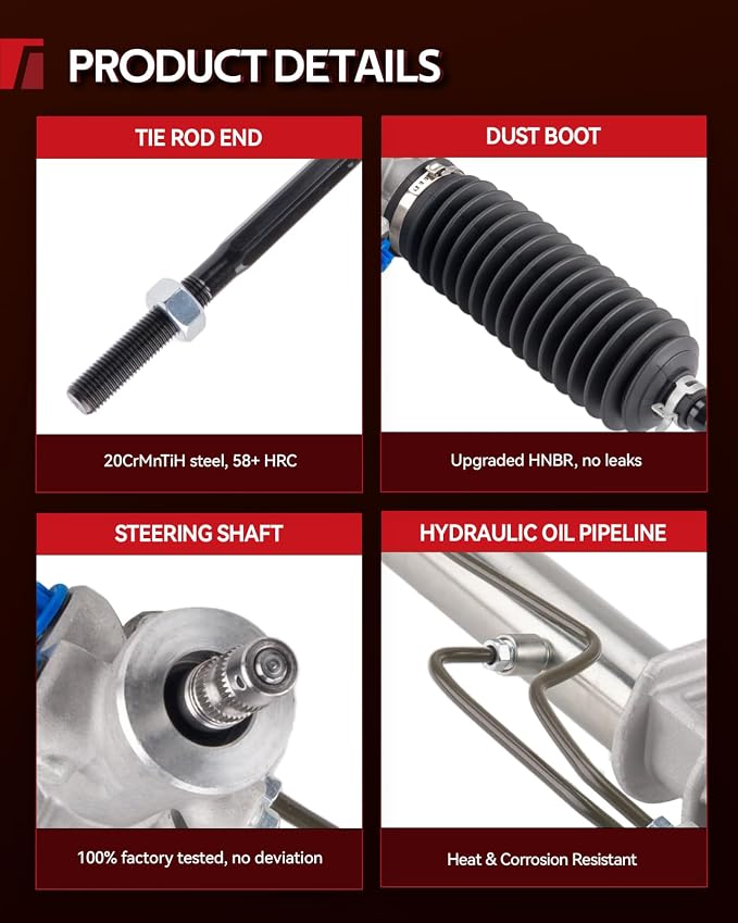 Torchbeam Power Steering Rack and Pinion Compatible with Corolla 1994-2002 Corolla Sedan 1993 1.8L Corolla Base 1993 1.6L Prizm 1993-2002 Replace 26-1963, 261963, 45503-19215, 4425002010, 4425002020
