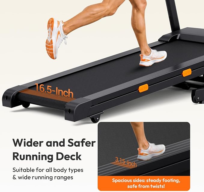 THERUN Incline Treadmill Running Treadmill, Wide Belt Treadmills for Home | 12% auto incline, 400lb, 3.0HP, 18" LED, shock-absorbing, wide belt, hydraulic folding, space saving, ipad holder