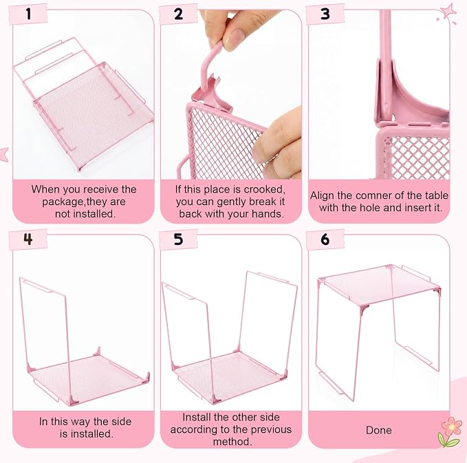 RattanView 10 Pcs Locker accessories Kit Magnetic Acrylic Mirror Plush Rug Small Comb 6 Flower Magnet Locker Organizer for Back to School Teen Student Girl Office Work Lockers Decoration Gift(Pink)