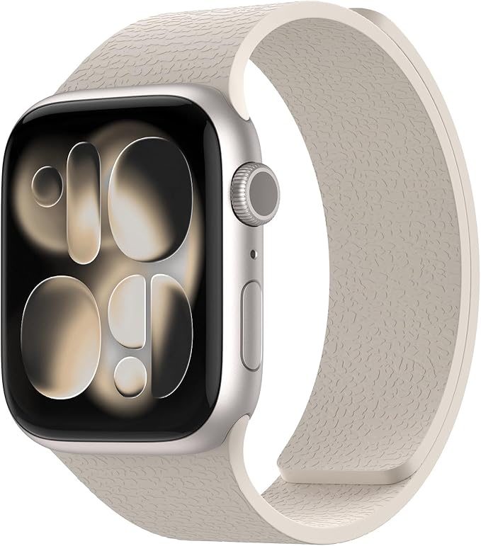 Magnetic Silicone Band Compatible with Apple Watch Band 42mm 41mm 40mm 38mm Series 11 10 9 8 7 6 5 4 3 & SE 3/2/1 Strong Magnetic Clasp, Waterproof & Adjustable
